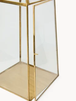 coincasa Lanterna in vetro con finitura dorata