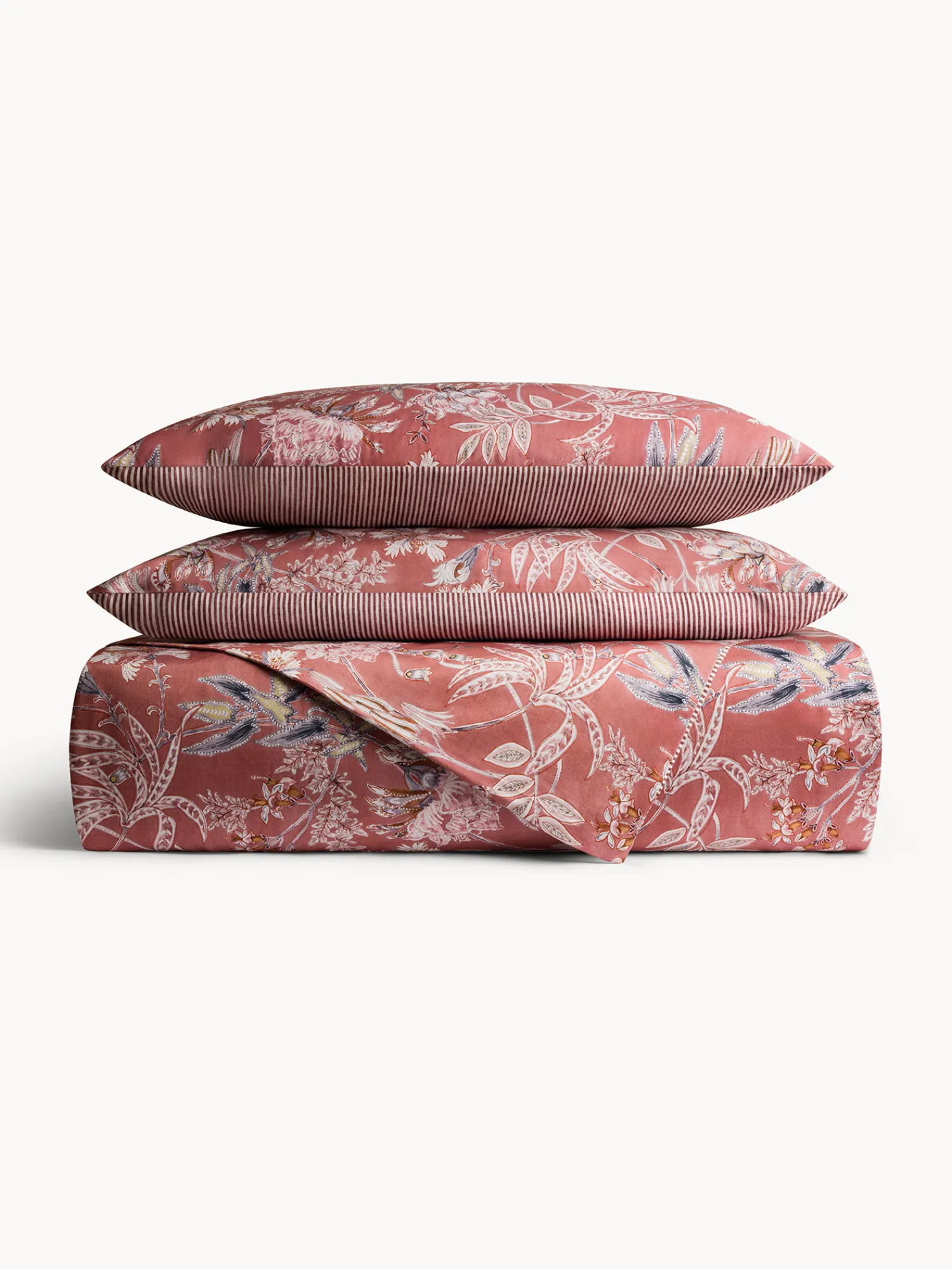 coincasa Lenzuolo liscio in raso di cotone stampa floreale