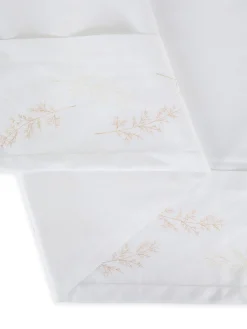 coincasa Lenzuolo ricamato in raso di cotone extra fine Portofino