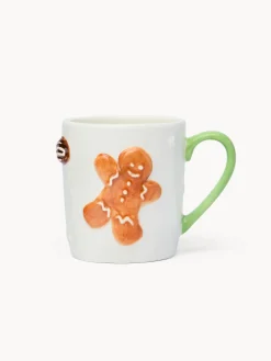 coincasa Mug in ceramica con gingerbread in rilievo