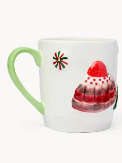 coincasa Mug in ceramica con gingerbread in rilievo