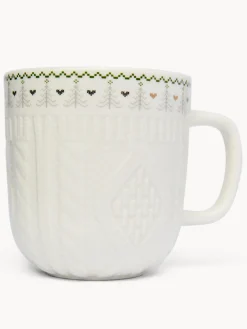 coincasa Mug in new bone china decoro crochet