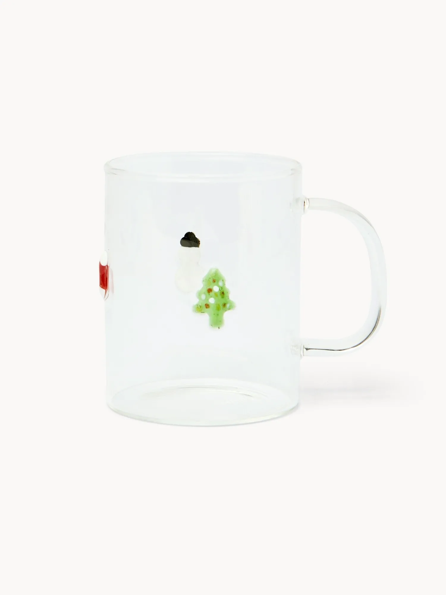 coincasa Mug in vetro borosilicato con applicazioni natalizie