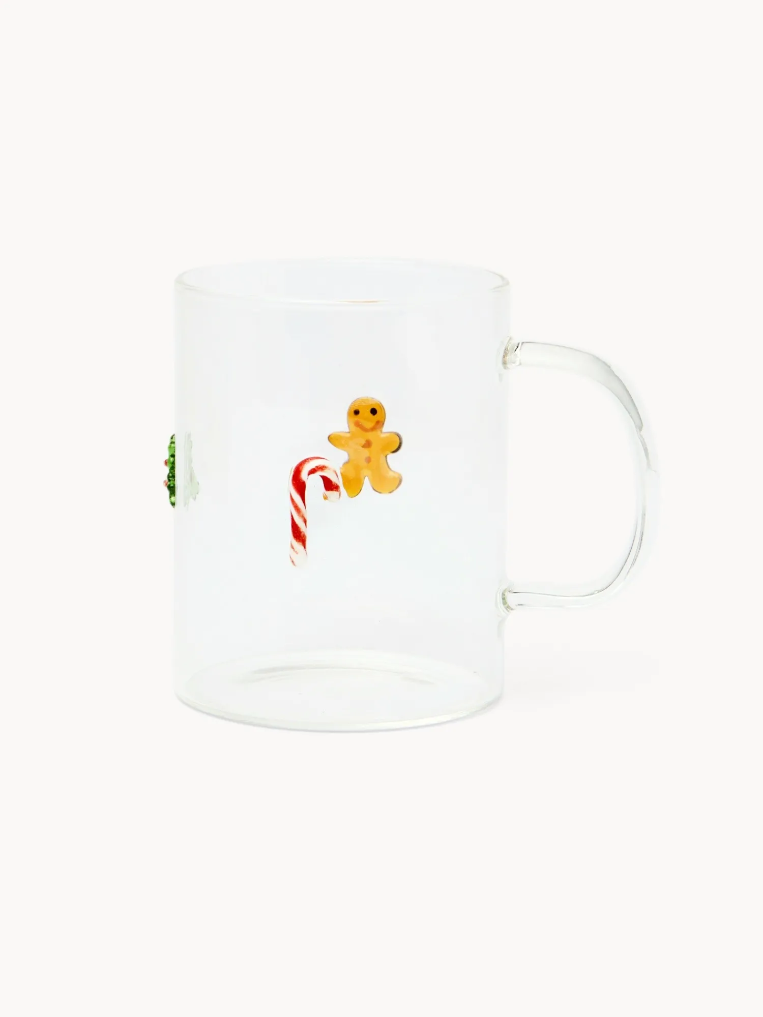 coincasa Mug in vetro borosilicato con applicazioni natalizie