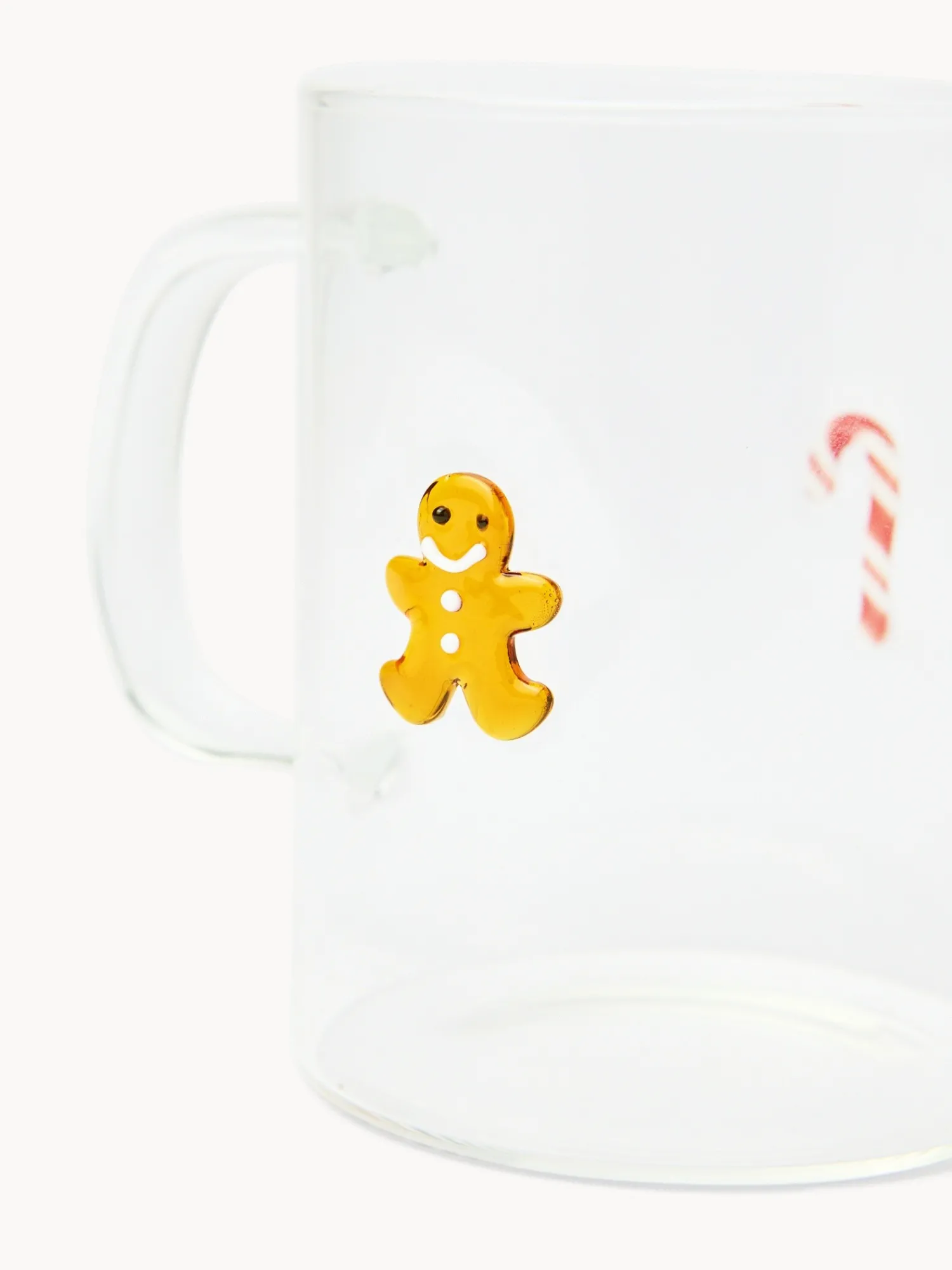 coincasa Mug in vetro borosilicato con applicazioni natalizie