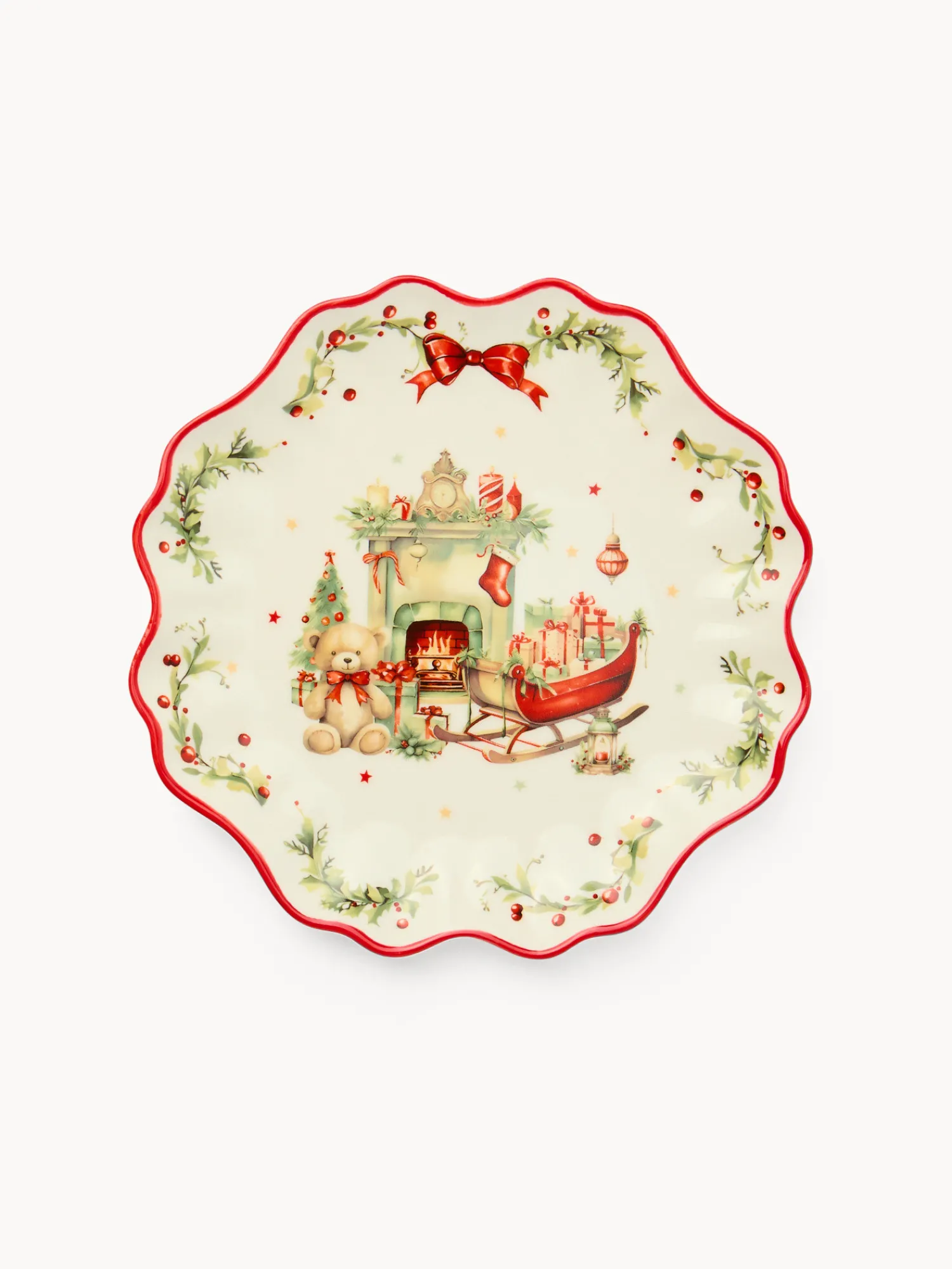 coincasa Piattino pane in porcellana Natale vintage