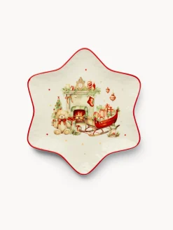 coincasa Piattino stella in porcellana Natale vintage