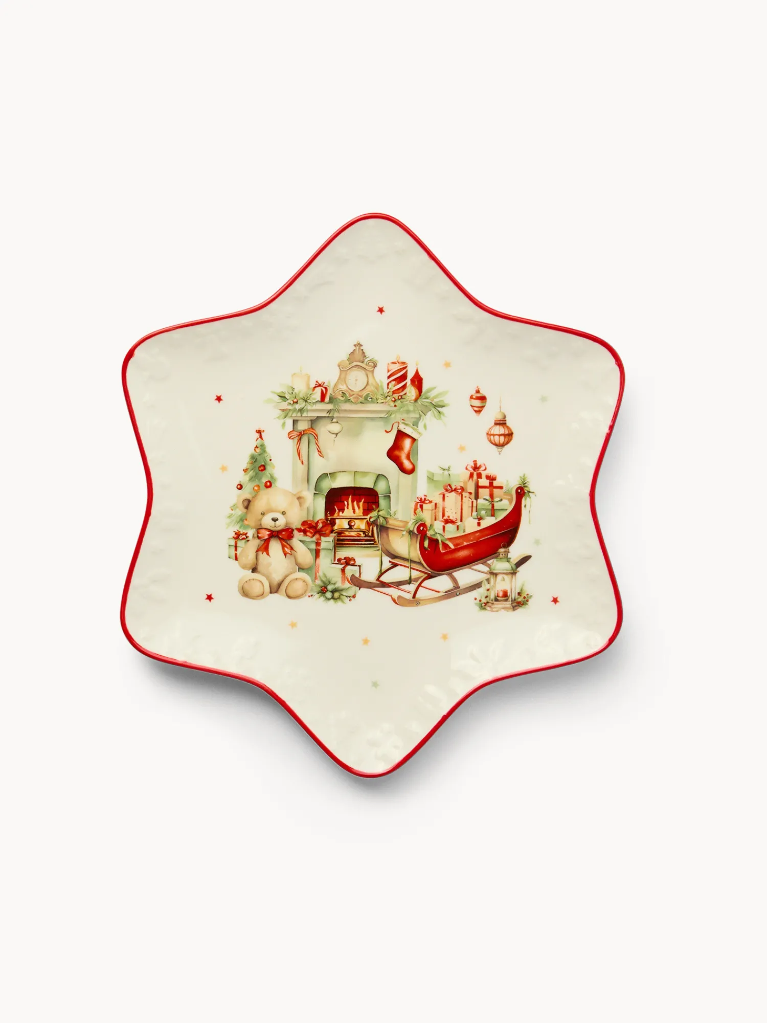 coincasa Piattino stella in porcellana Natale vintage