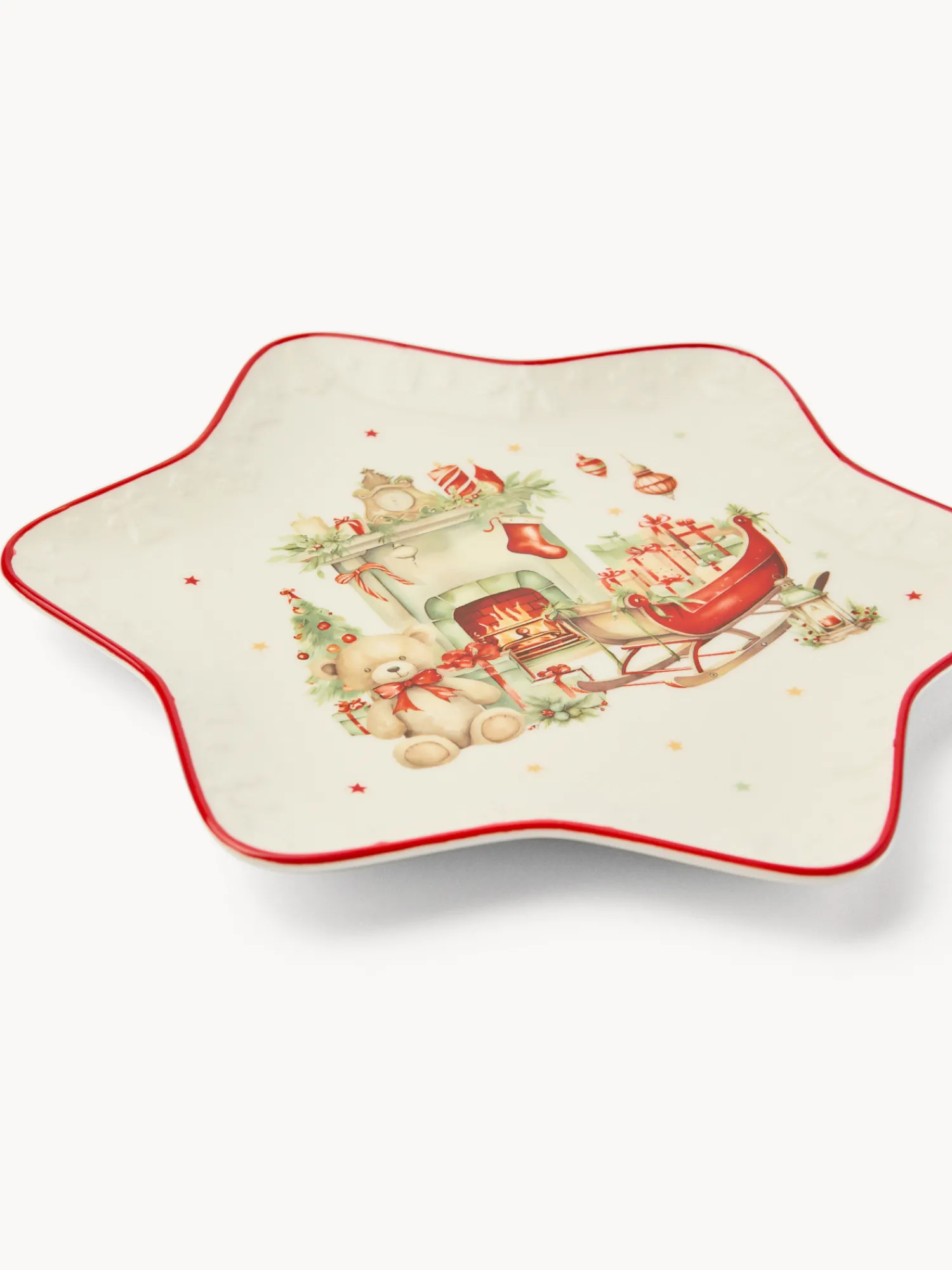 coincasa Piattino stella in porcellana Natale vintage
