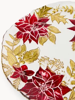 coincasa Piatto da portata in vetro decoro fiore