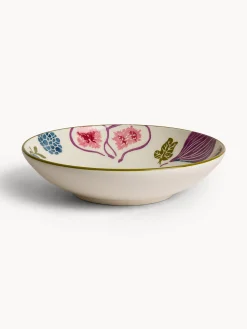 Piatto fondo in ceramica motivo fichi dipinto a mano