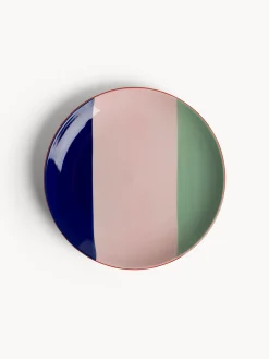 coincasa Piatto frutta in ceramica a righe colorate