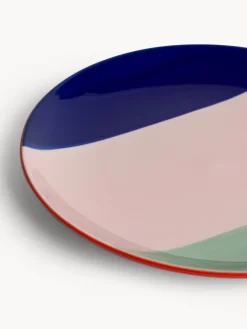 coincasa Piatto frutta in ceramica a righe colorate