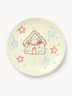 coincasa Piatto frutta in porcellana motivo villaggio di Natale