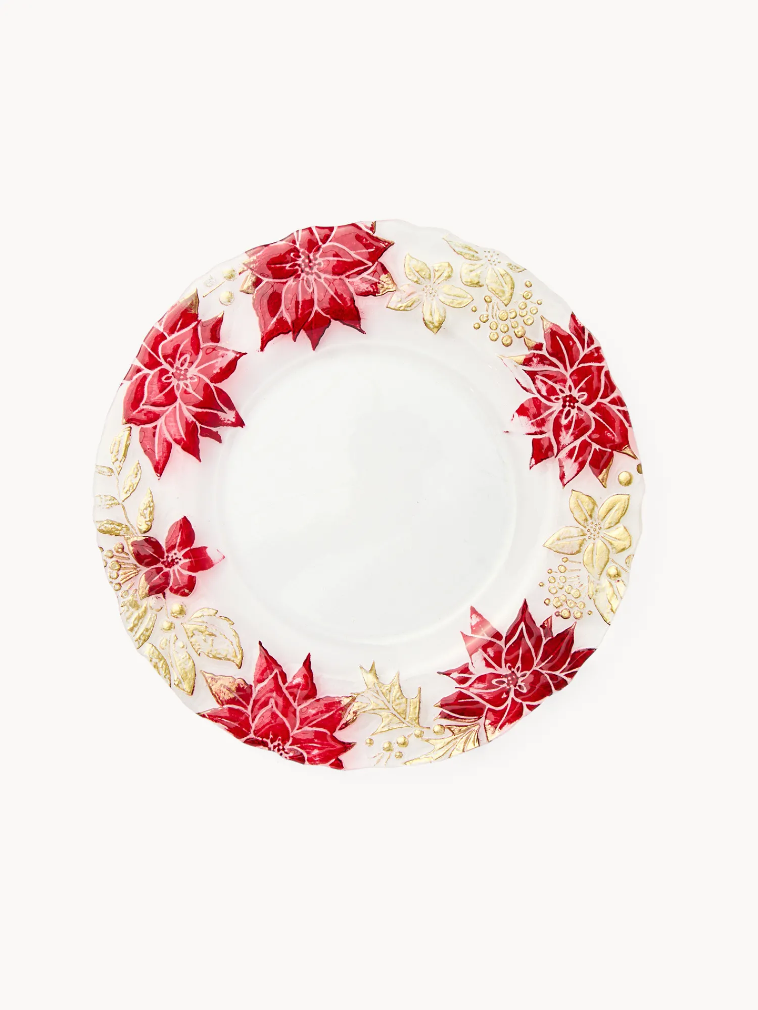 coincasa Piatto frutta in vetro decoro fiore