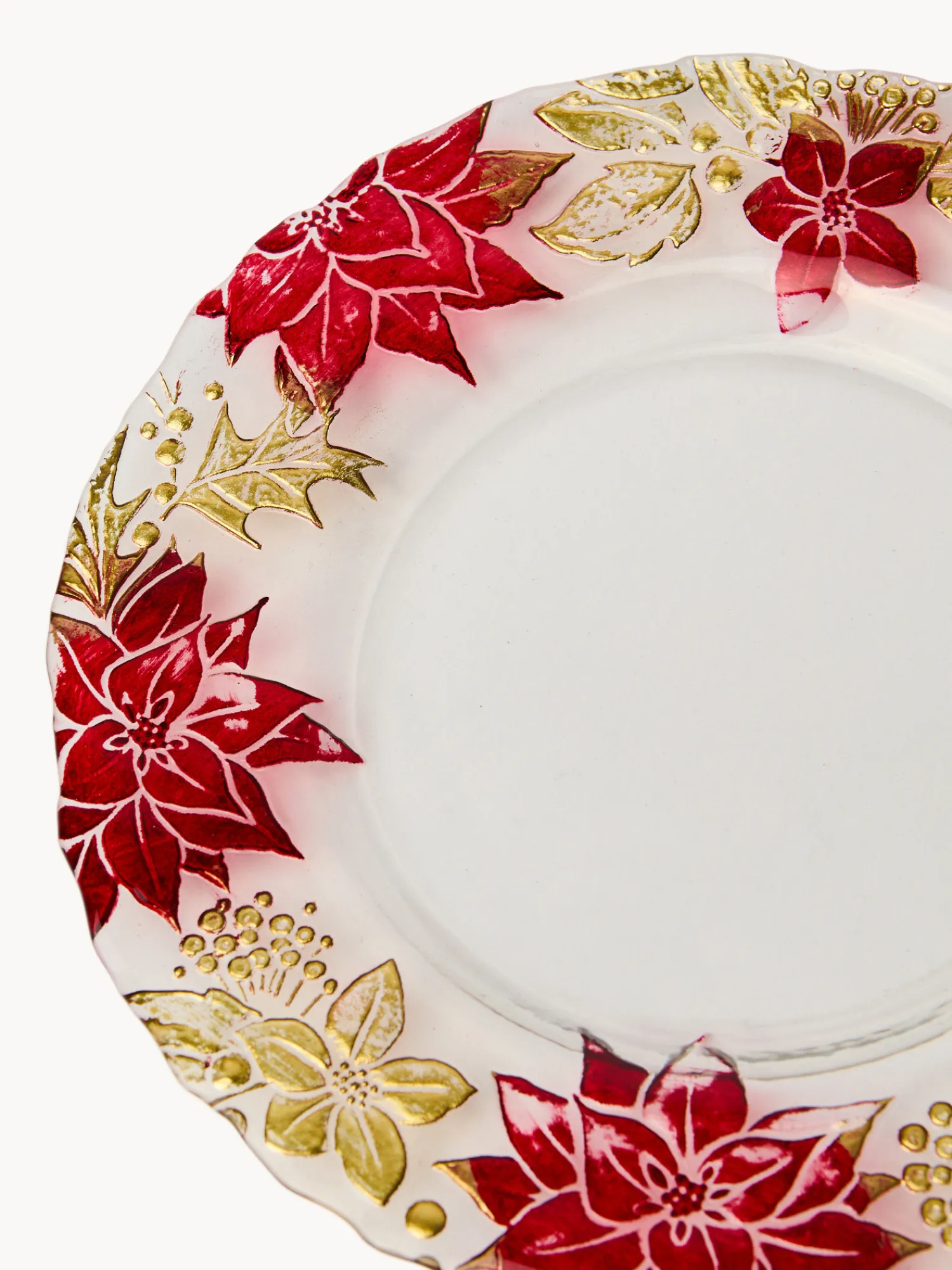 coincasa Piatto frutta in vetro decoro fiore