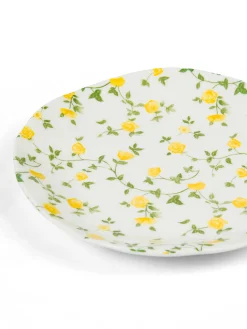 coincasa Piatto frutta porcellana motivo fiorellino