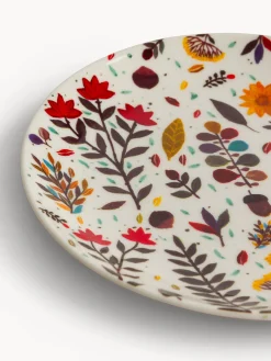 Piatto pane in stoneware motivo foglioline