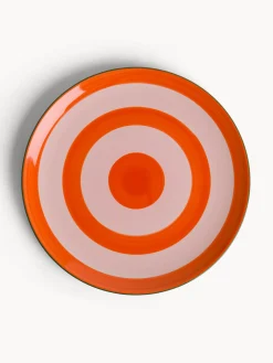 coincasa Piatto piano in ceramica a righe circolari