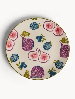 Piatto piano in ceramica motivo fichi dipinto a mano