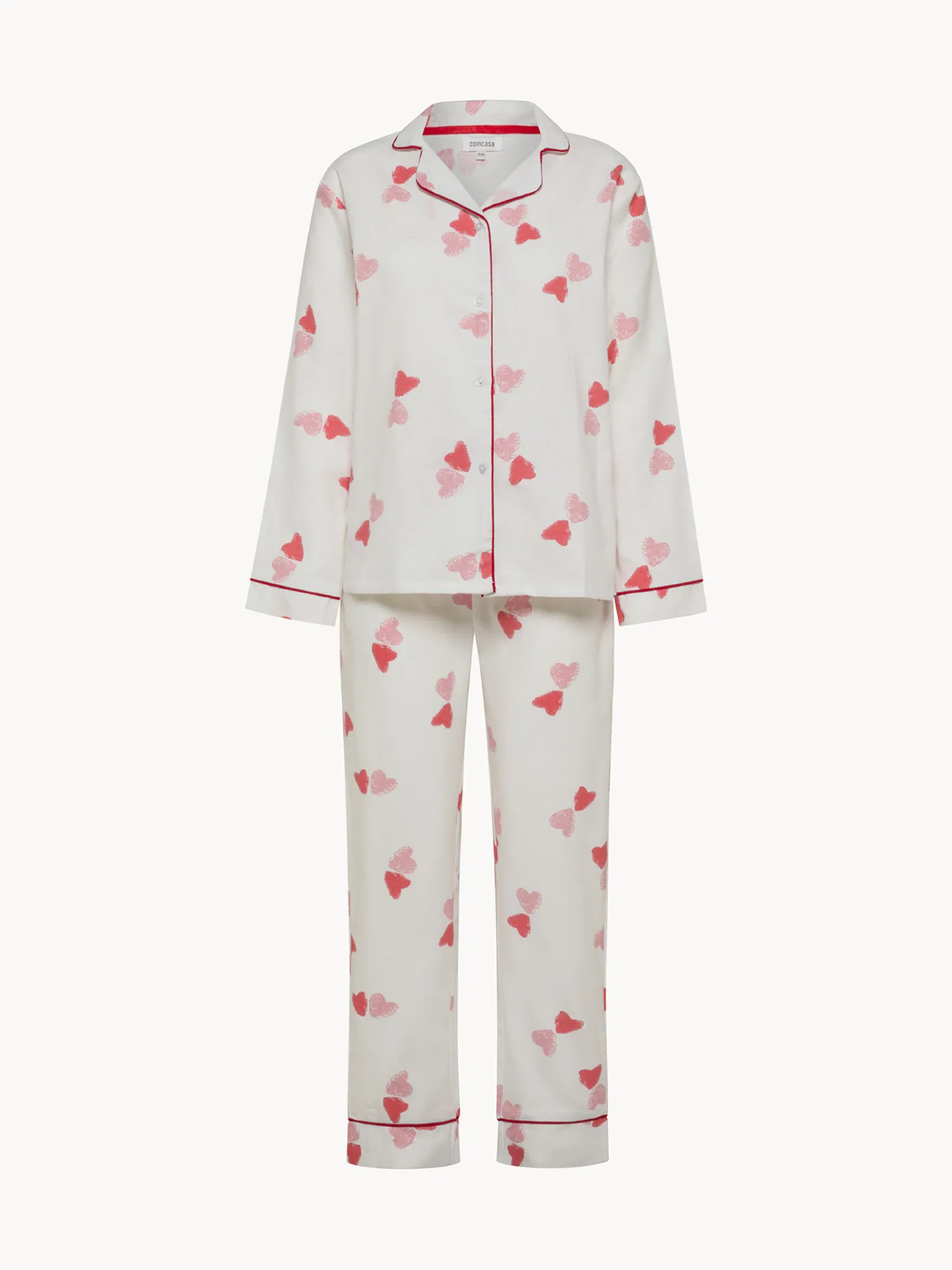 Pigiama in flanella motivo cuori