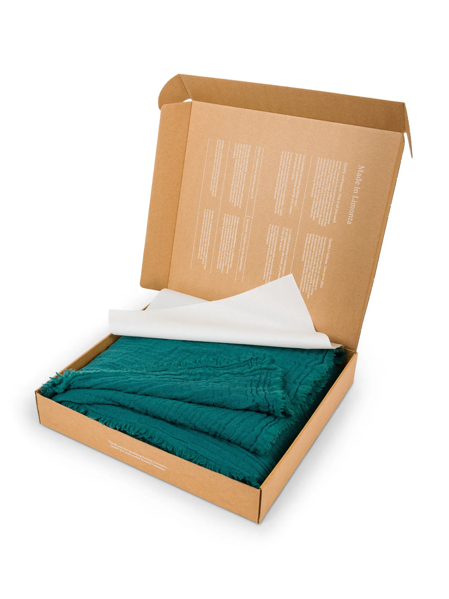 society limonta Plaid morbidissimo in pura lana Special Capsule SOCIETY Made in Italy per Coincasa