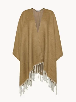 Poncho sfrangiato bicolore