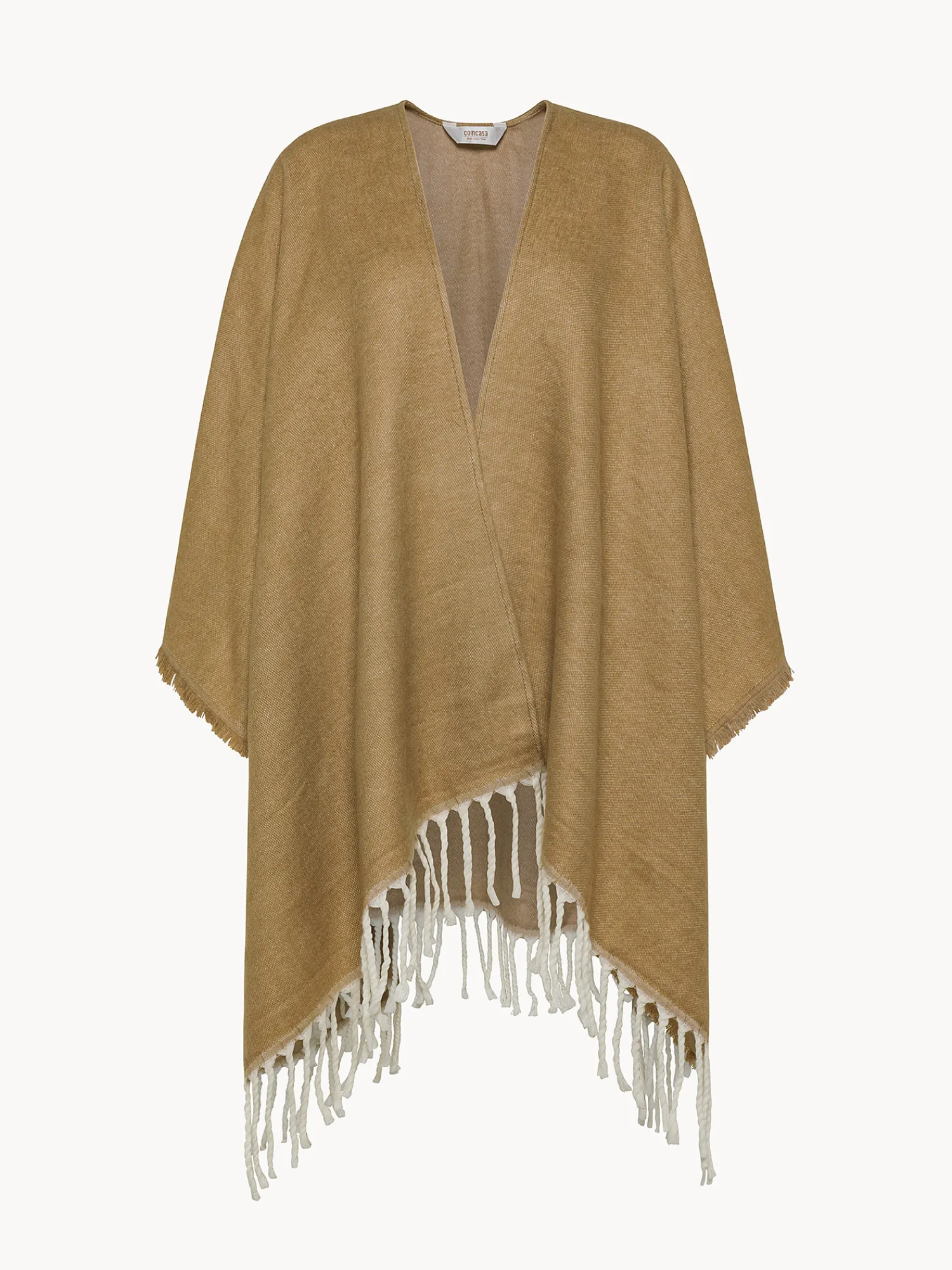 Poncho sfrangiato bicolore