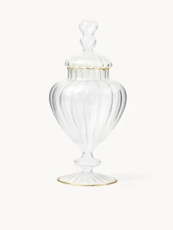 coincasa Porta dolci in vetro borosilicato profili oro