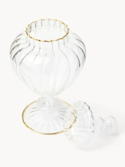 coincasa Porta dolci in vetro borosilicato profili oro