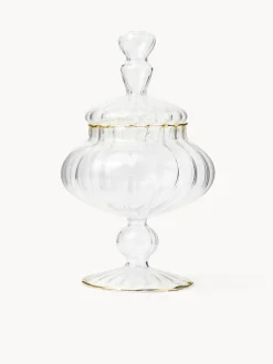 coincasa Porta dolci in vetro borosilicato profili oro