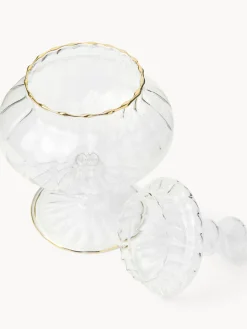 coincasa Porta dolci in vetro borosilicato profili oro