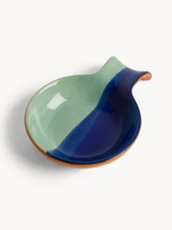 Porta mestolo in ceramica a righe