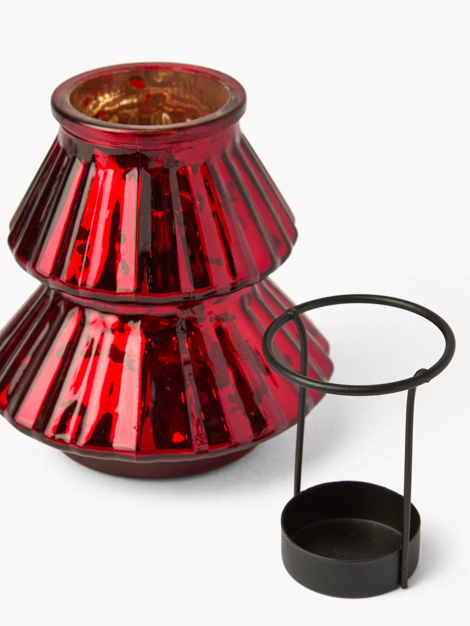 coincasa Porta t-light in vetro ad albero di Natale