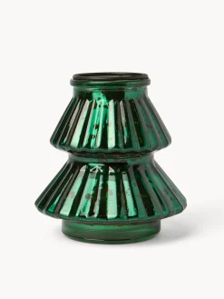 coincasa Porta t-light in vetro ad albero di Natale