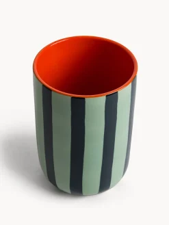 Porta utensili in ceramica a righe