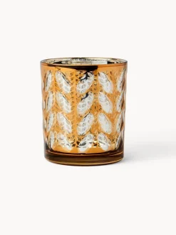 coincasa Portacandele in vetro dec a foglie