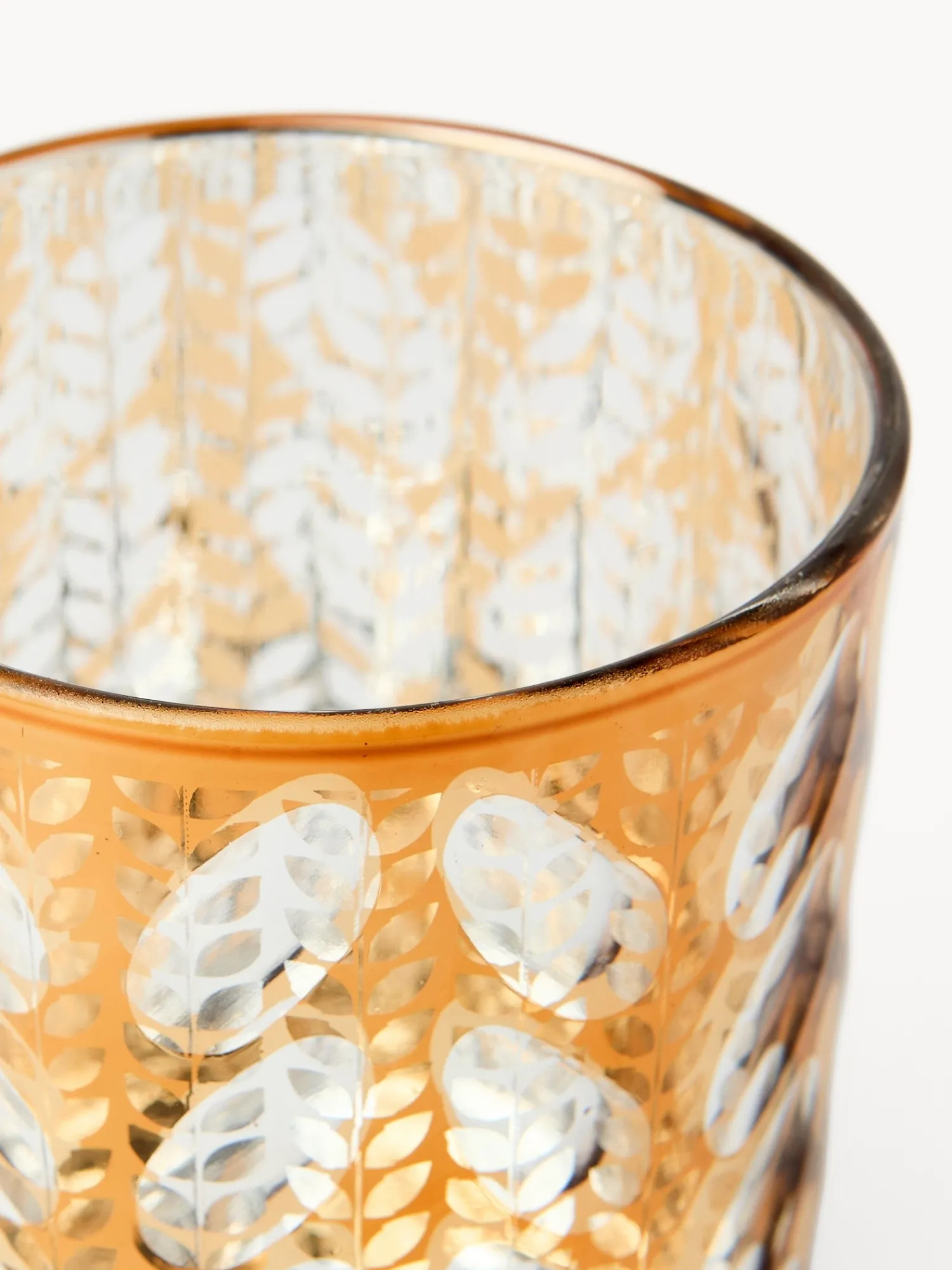 coincasa Portacandele in vetro dec a foglie