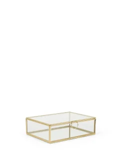 coincasa Portagioie in vetro bordi dorati