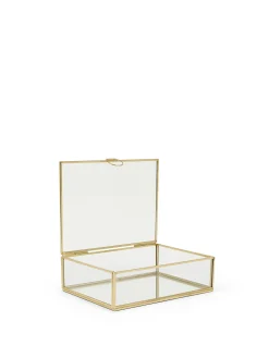 coincasa Portagioie in vetro bordi dorati