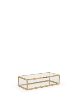 coincasa Portagioie in vetro bordi dorati