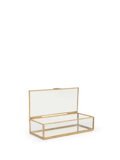 coincasa Portagioie in vetro bordi dorati