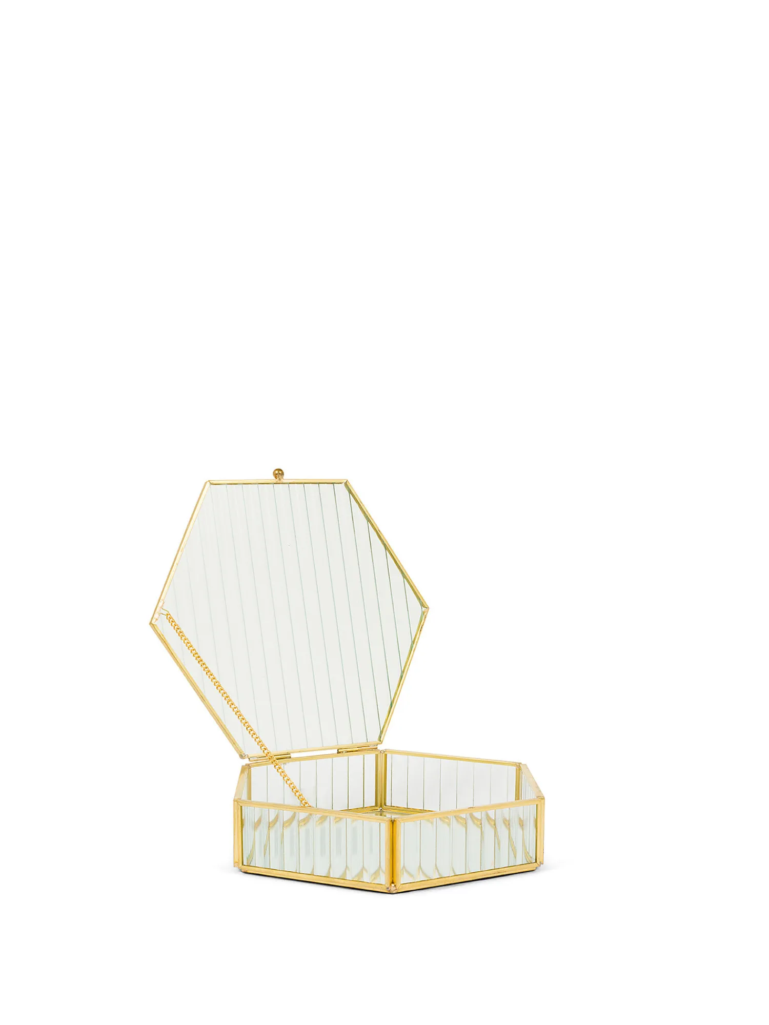 coincasa Portagioie in vetro e specchio con profili in metallo dorato