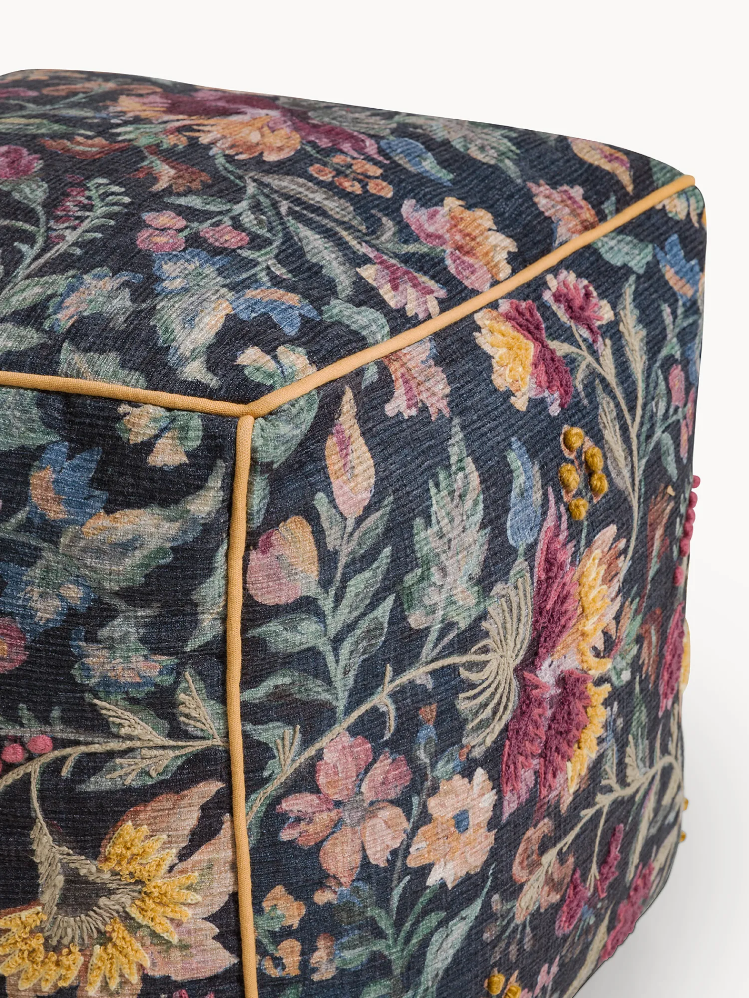 coincasa Pouf in velluto stampa floreale