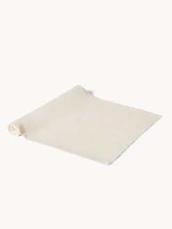 coincasa Runner in cotone e lurex con orlo à jour