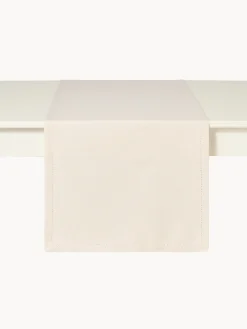 coincasa Runner in cotone e lurex con orlo à jour