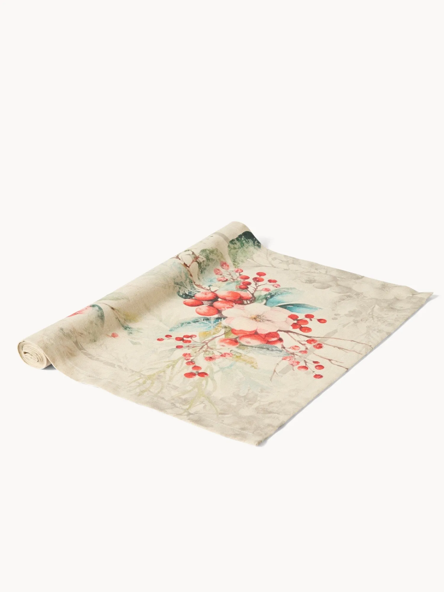 Runner in drill di puro cotone Bacche by Tessitura Randi