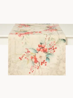 Runner in drill di puro cotone Bacche by Tessitura Randi