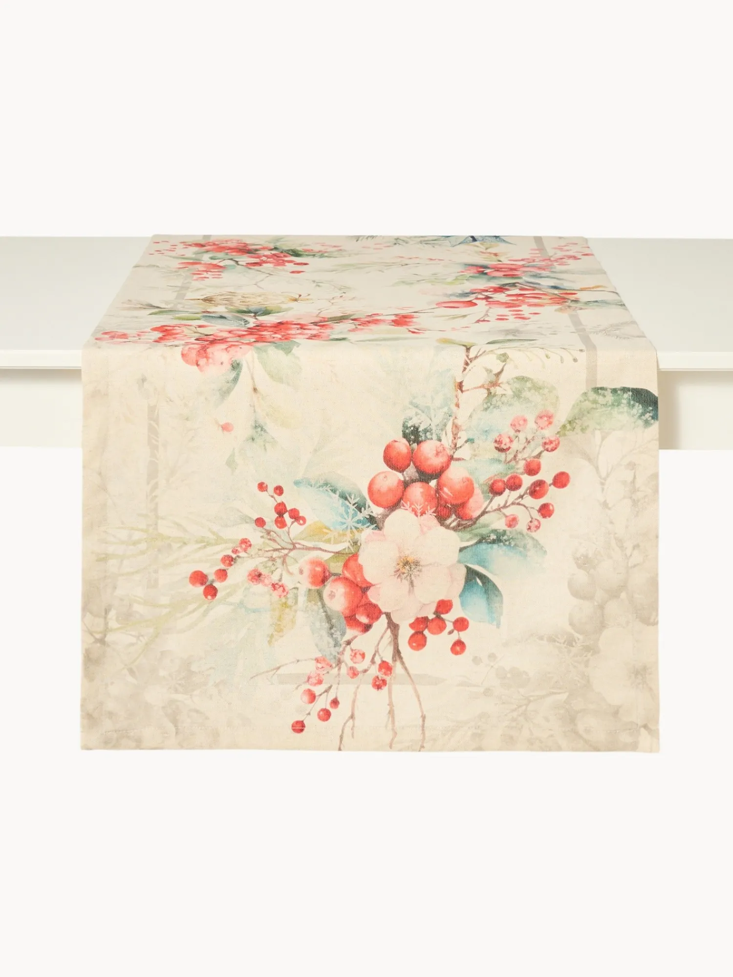 Runner in drill di puro cotone Bacche by Tessitura Randi