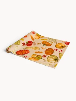 Runner in panama di puro cotone stampa zucche